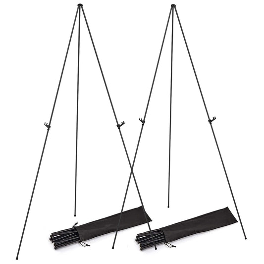 LJGelectro - 2 Pack Easel Stand for Display 61in Collapsible A Frame Tripod Easel Iron Alloy Drawing Stand with 2 Carry Bags for Wedding Poster Art Drawing Meeting