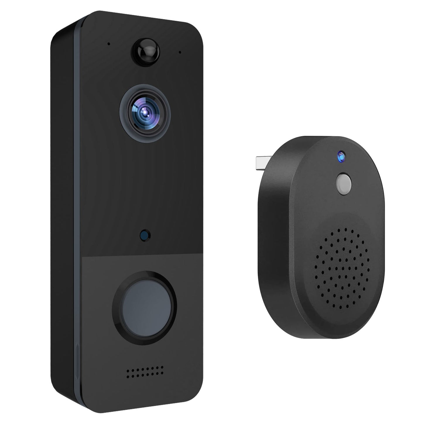 LJGelectro - Wireless Smart Wi-Fi Video Doorbell Security Phone Door Ring Intercom Camera Two Way Audio Night Vision 720P Motion Detection Battery Operated