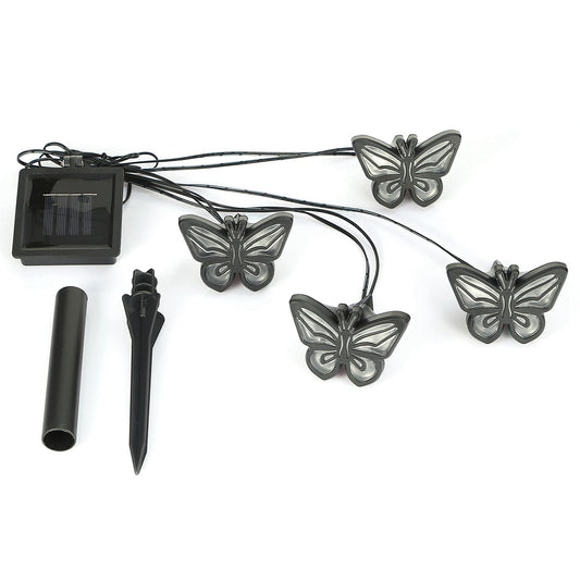 LJGelectro - Solar String Light 4 Butterfly Fairy Lights Waterproof Garden Lawn Light Xmas Decor Lamp