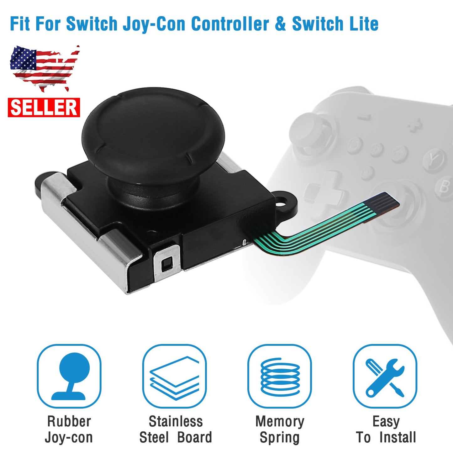 LJGelectro - Replacement Joystick Analog Thumb Stick For Nintendo Left/Right Switch Joy-Con Controller & Switch Lite Thumb Grip Buttons Module