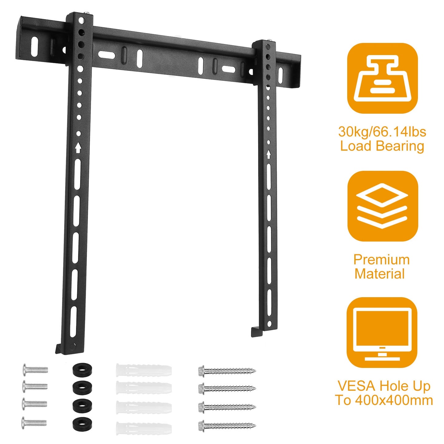 LJGelectro - TV Wall Mount TV Wall Holder Bracket Support 32-65 inch Flat TV Max Hole Distance 400x400mm Hold Up To 30kg/66.14lbs