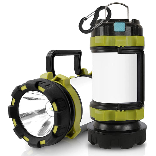 LJGelectro - 2Pcs Camping Lantern Rechargeable Flashlight Torch Power Bank Portable Tent Light Lamp USB Rechargeable for Hiking Fishing Emergency Outdoor