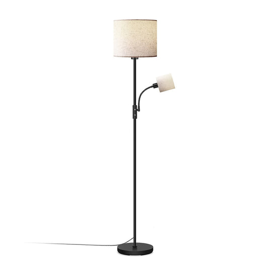 LJGelectro - 67.32In Mother Daughter Floor Lamp with Linen Shade 3200K Brightness 360° Adjustable Reading Light Modern Decoration Standing Lamp for Living Room Bed