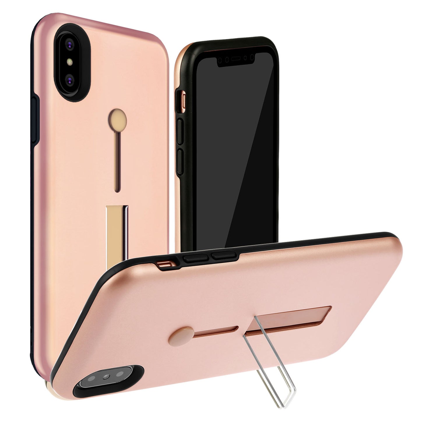 LJGelectro - Finger Strap Phone Case for iPhone X Drop-protection Finger Ring Rugged Phone Case with Kickstand Dual Layer Case