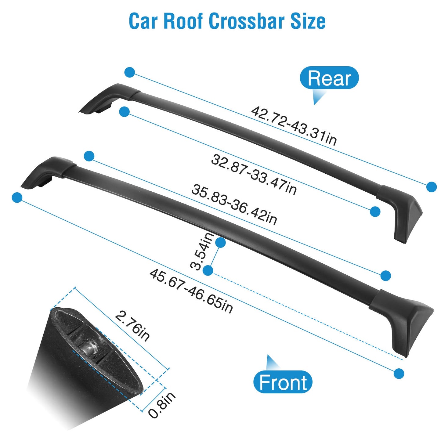 LJGelectro - Car Roof Rack Cross Bars Aluminum Alloy Cargo Carrier Rooftop Crossbars Fit for Toyota RAV4 2019-2024 with Side Rails for Cargo Carrier Bag Kayak Bike