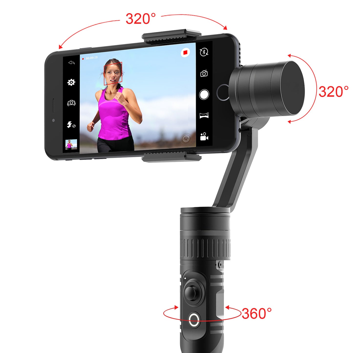 LJGelectro - 3-Axis Handheld Gimbal Stabilizer for Smartphones up to 6”