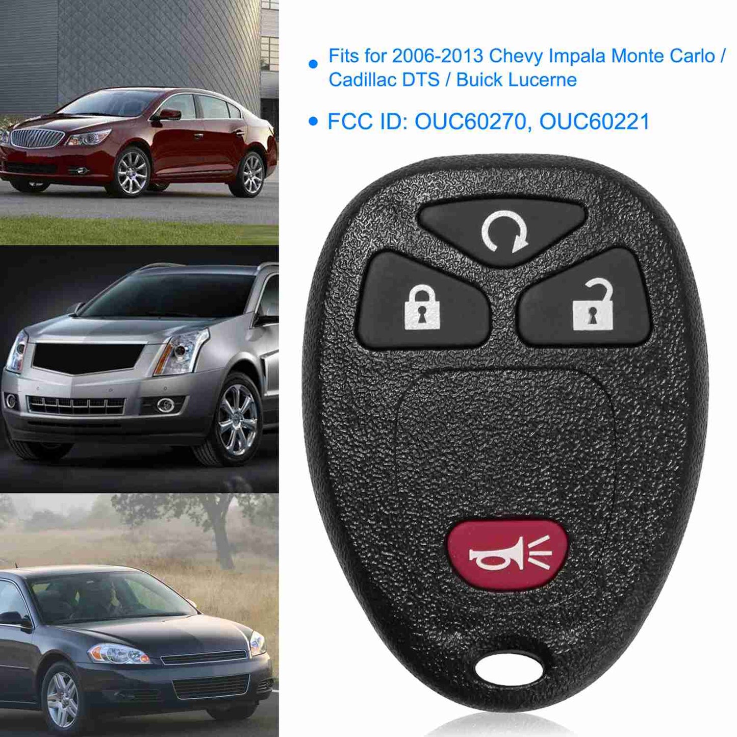 LJGelectro - 2 Keyless Entry Car Key Remote Key Fob Case Button Pad Replacement for OUC60270