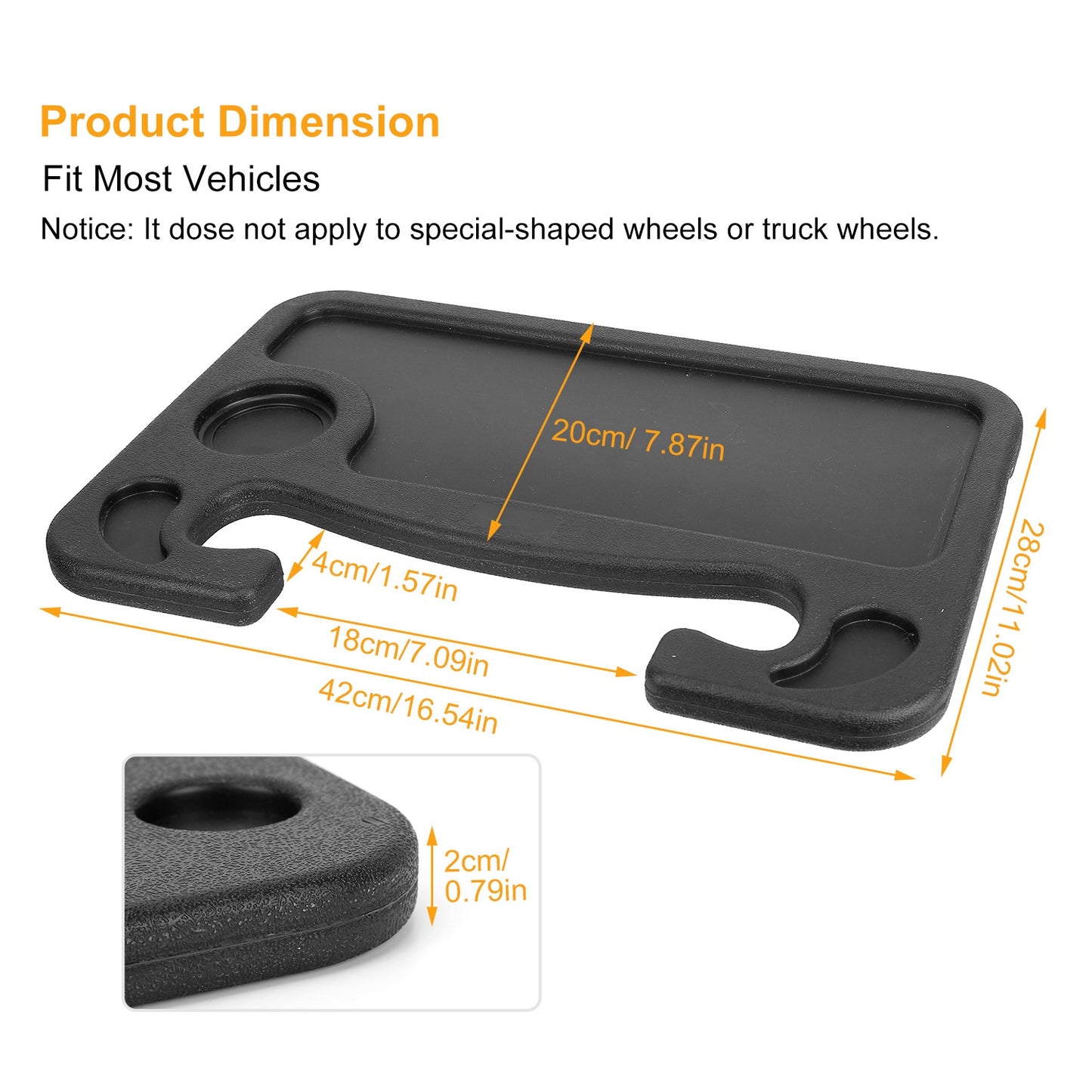 LJGelectro - Car Steering Wheel Tray Eating Drink Laptop Auto Desk Potable Travel Tablet Mount Table For Pen Laptop Bottle