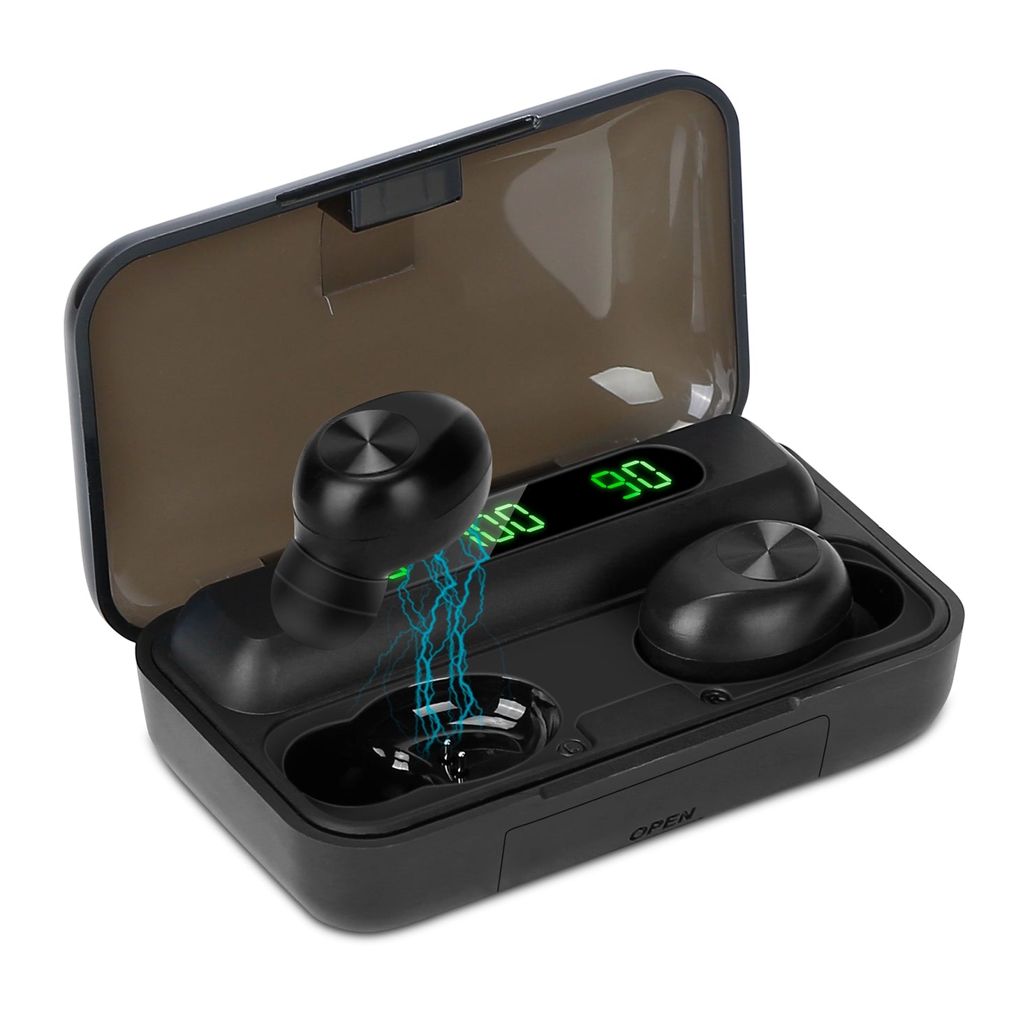 LJGelectro - Wireless 5.1 TWS Earbuds In-Ear Stereo Headset Noise Canceling Earphone w/Mic Magnetic Charging Dock For Driving Working Travelling