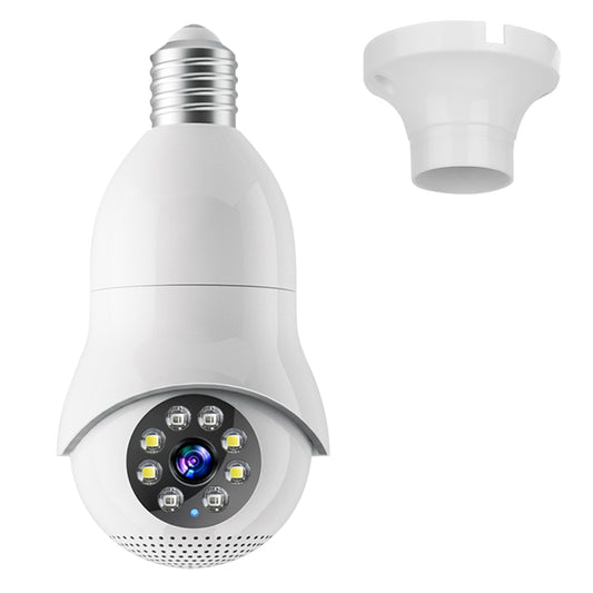 LJGelectro - E27 WiFi Bulb Camera 1080P FHD WiFi IP Pan Tilt Security Surveillance Camera with Two-Way Audio Night Vision Flood Light Motion Tracking Siren Functio