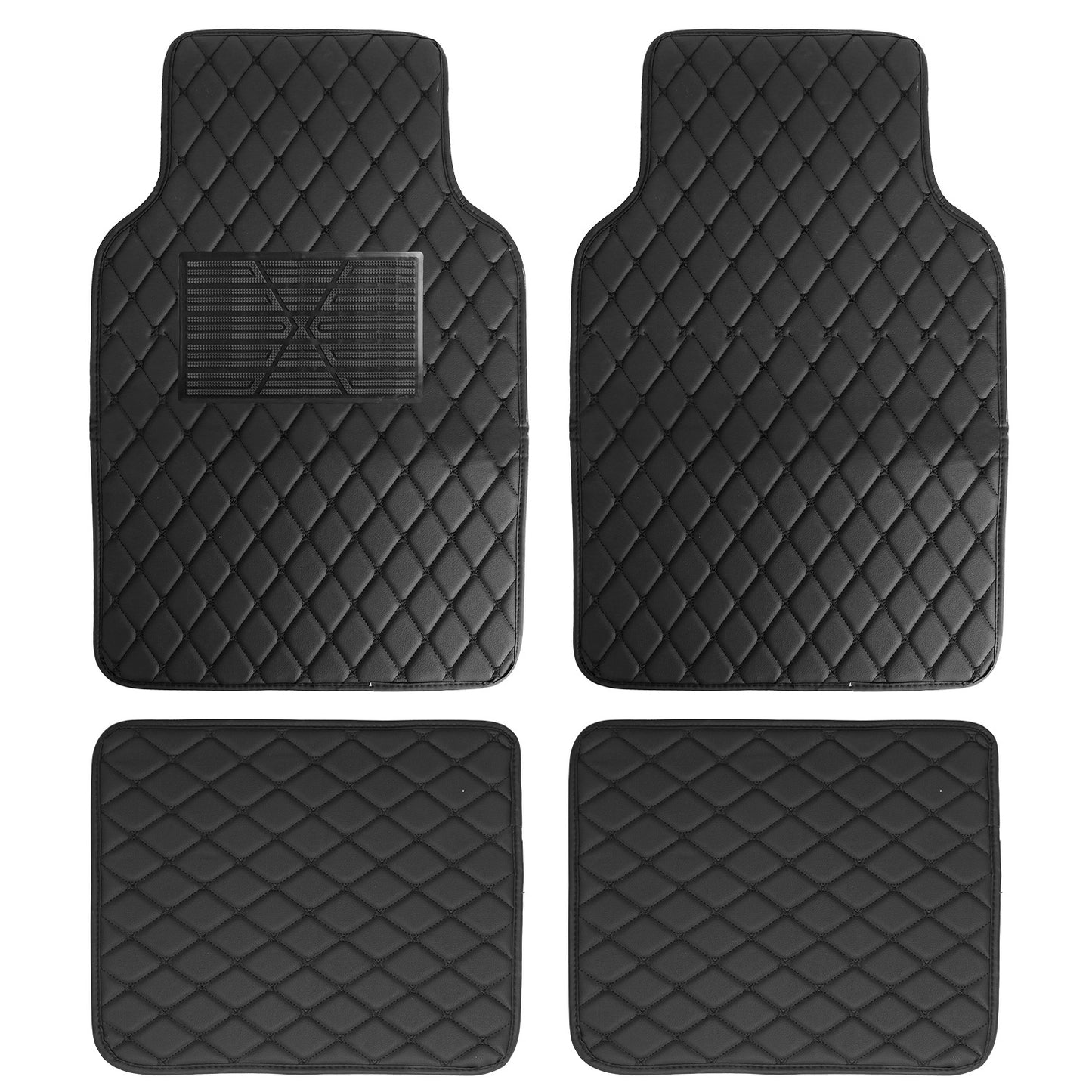 LJGelectro - Automotive Car Floor Mats Water Auto Carpet Front Rear Liner Pads Mats Universal Fit Faux Leather