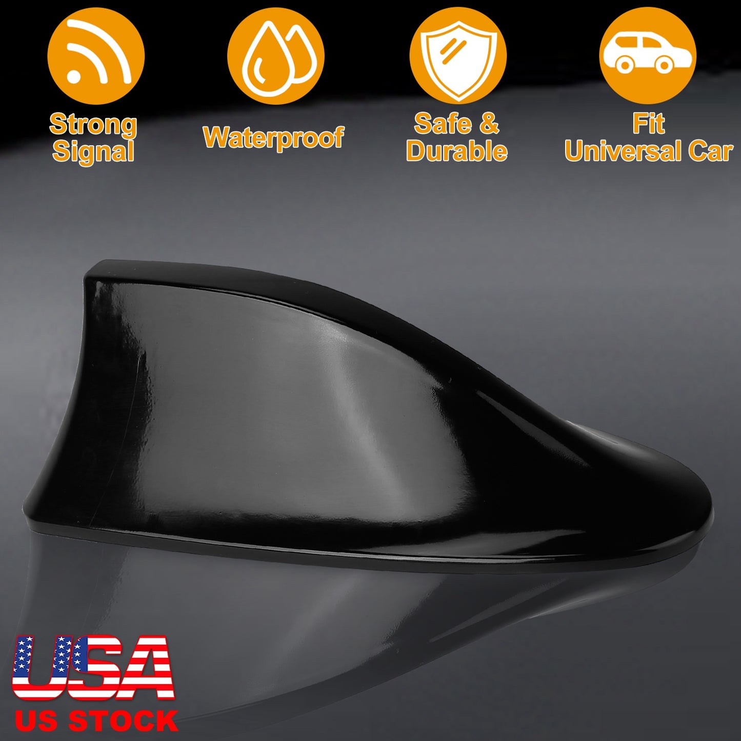 LJGelectro - Car Shark Fin Antenna Cover Waterproof Signal Car Antenna Replacement w/ Adhesive Tape Base Fits for Universal Auto Cars Ford Van Truck Jeep SUV