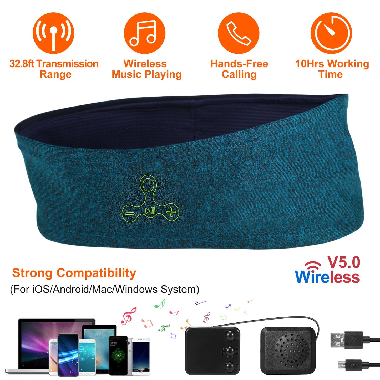 LJGelectro - Wireless Sleep Headphones Music Sports Headband with Ultra-Thin HD Stereo Speakers for Workout Jogging Yoga