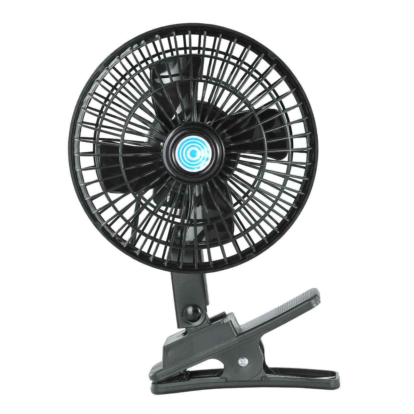 LJGelectro - 12V Car Fan Oscillating Clip On Cooling Fan w/ 2 Speeds 120°Rotation Personal Electric Fan for Car Truck Vans