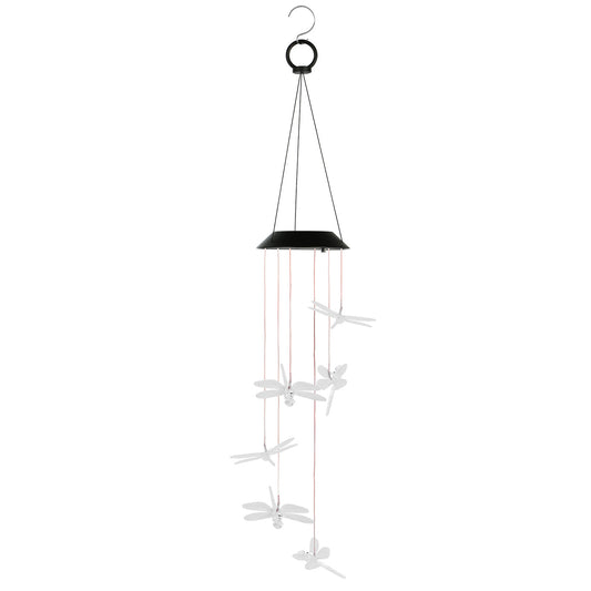 LJGelectro - Solar Powered Dragonfly Lights Wind Chimes LED Color Changing Hanging Wind Lamp Waterproof Decorative Night Lamp For Lawn Yard Balcony Porch