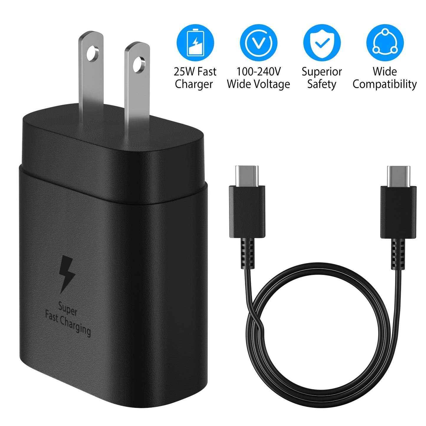 LJGelectro - USB C Wall Charger 25W PD3.0 Fast Charger Power Adapter High Speed Wall Charger Fit for Samsung S21 S20