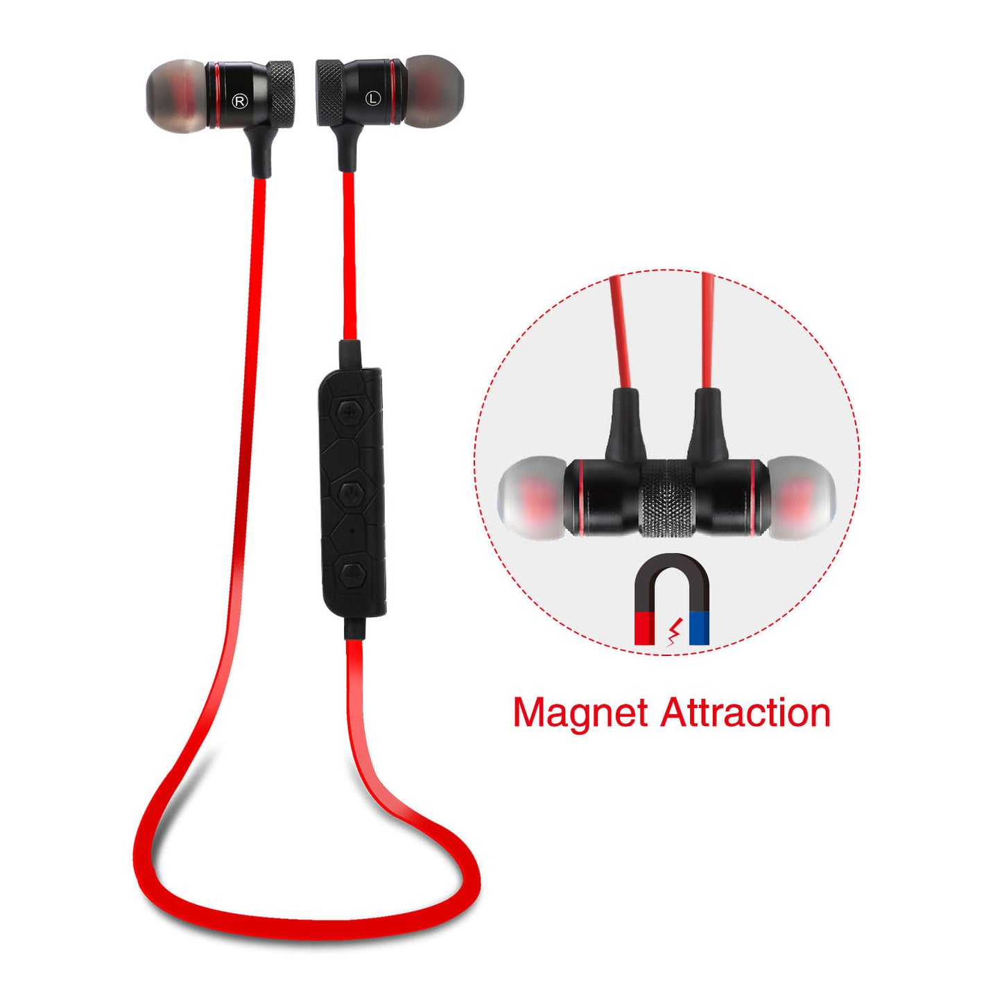 LJGelectro - Wireless Headsets In-Ear Neckband Headphones Sweat-proof Sport Earbuds w/ Call Alert Number Broadcast For Gym Running Hiking