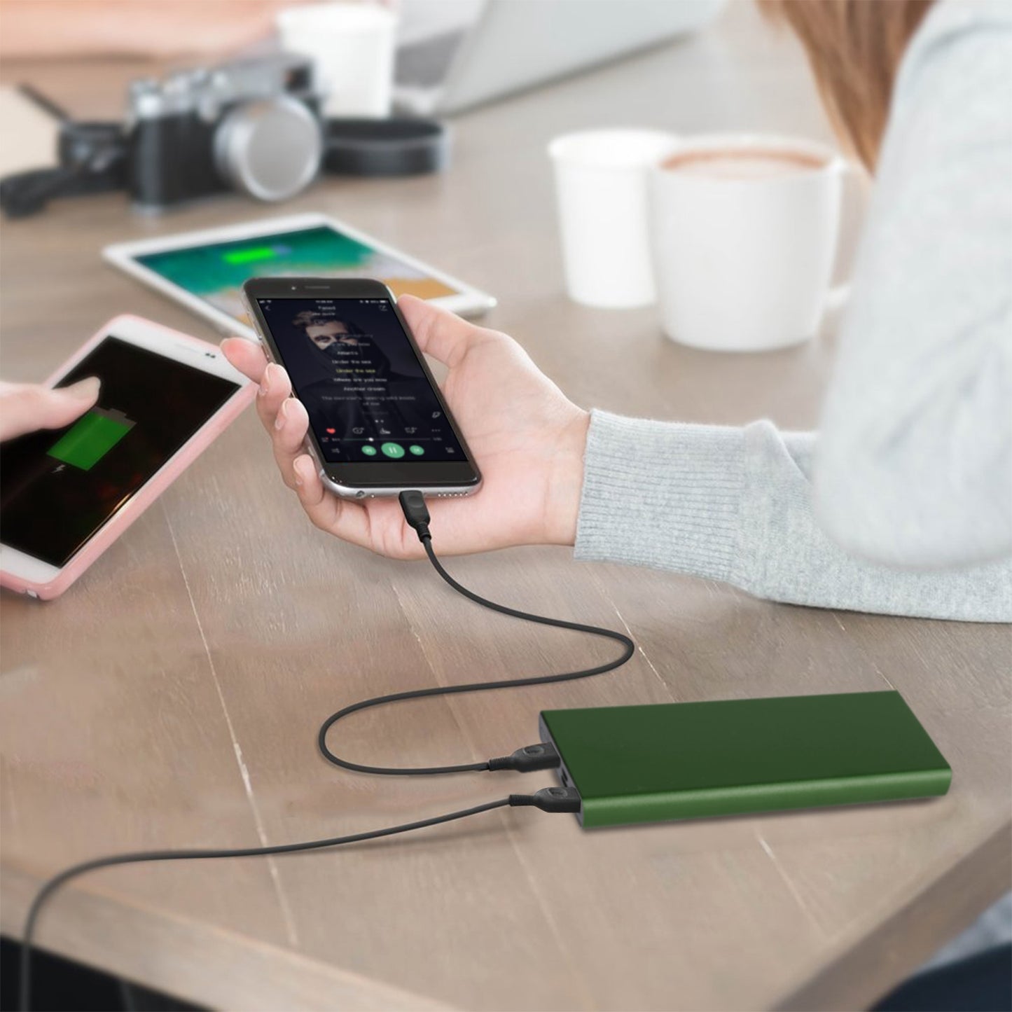LJGelectro - 20000mAh Power Bank Portable External Battery Pack Phone Charger with Dual USB Output Ports Type C Micro USB Input