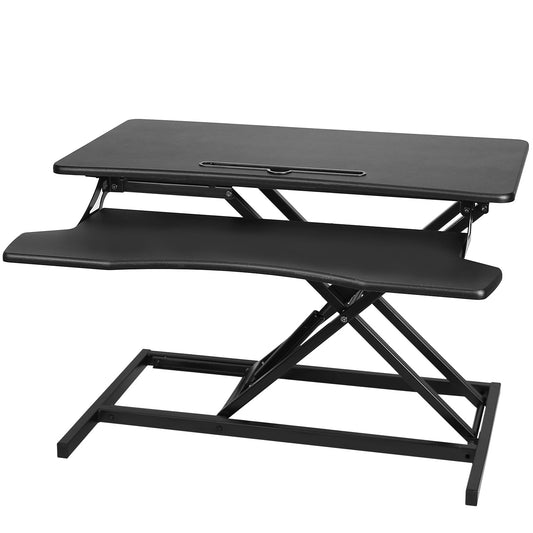 LJGelectro - Height Adjustable Standing Desk Converter Workstation Sit Stand Dual Monitor Laptop Desk Riser Tabletop