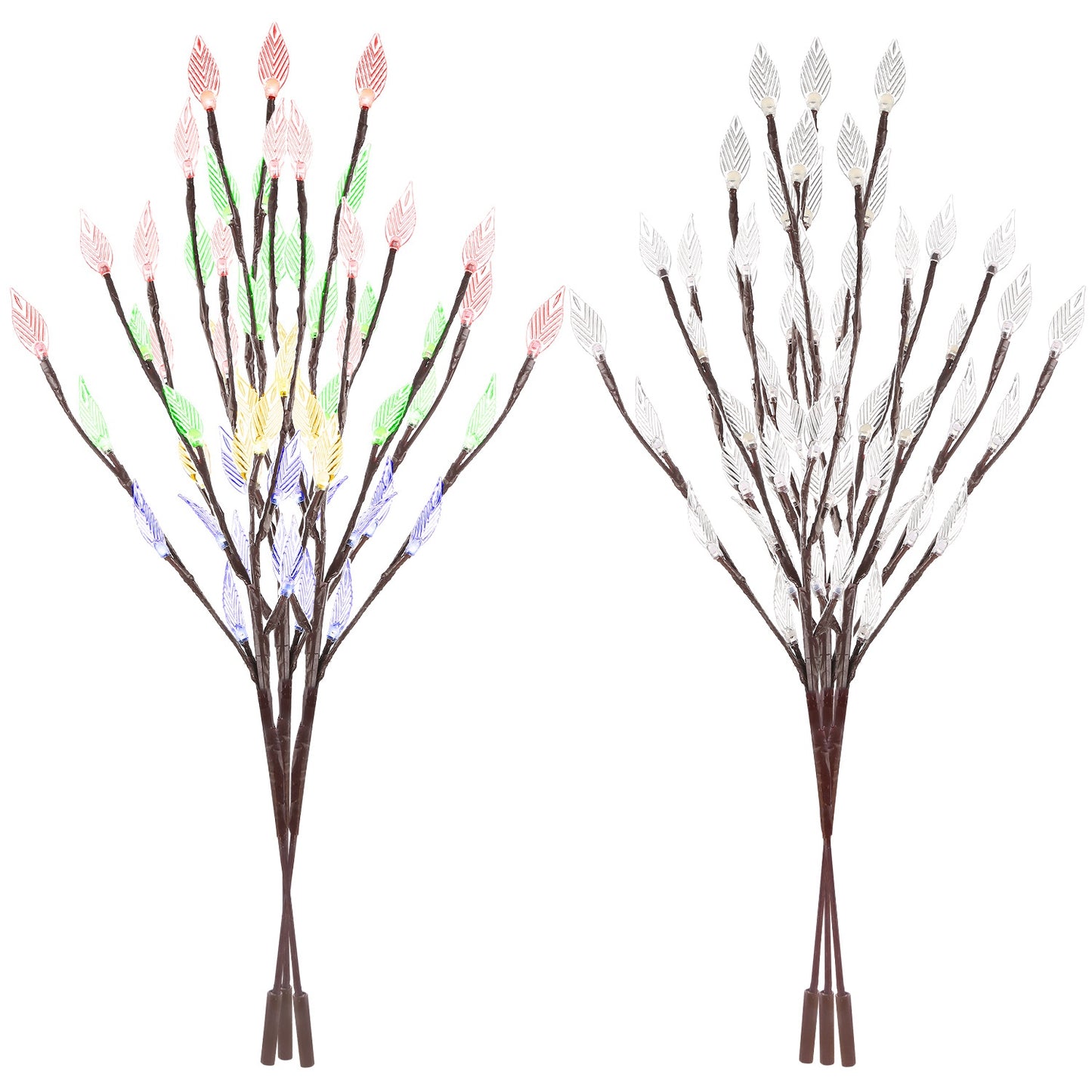 LJGelectro - 3 PCS 60 LED Solar Garden Lights Tree Branch Leaf Shape Lamp IP65 Waterproof Solar Garden Decorative Lights for Outdoor Garden Lawn Patio Decking