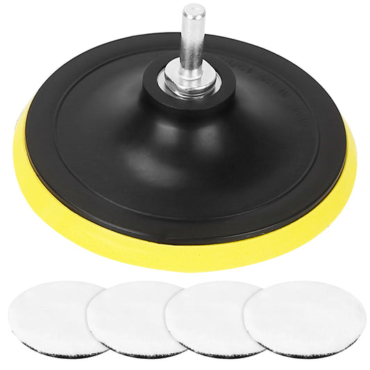 LJGelectro - 5Pcs 6" Buffing Polishing Pads Car Plush Buffing Waxing Wheels Mop Set with M14 Drill Screw for Car Polisher Drill Adapter