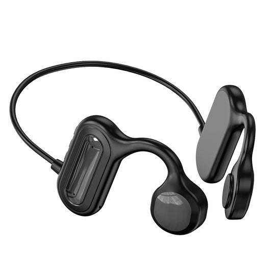 LJGelectro - V5.1 Wireless Bone Conduction Headphone Open Ear Sports Wireless Headset w/ Mic IPX5 Sweatproof MMC Card Support