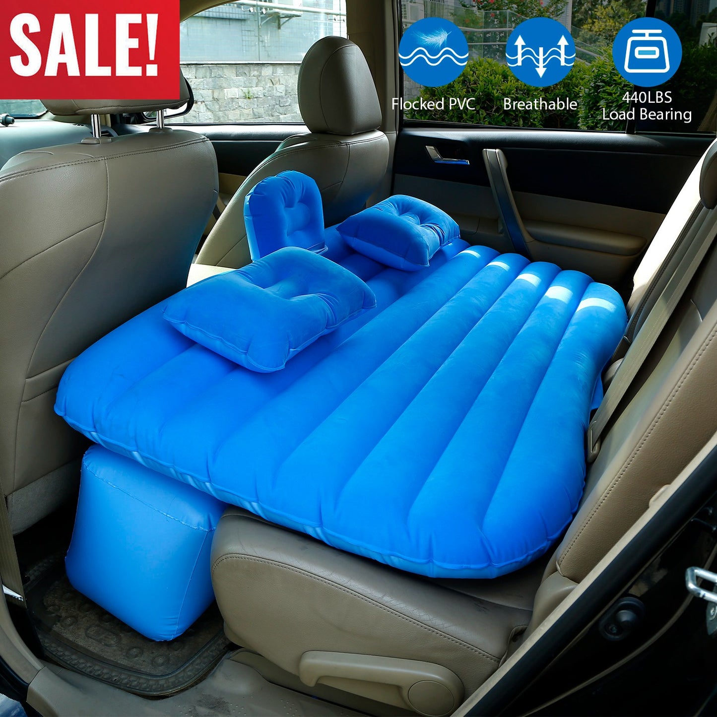 LJGelectro - Car Air Mattress Bed Inflation Car Mattress Bed Portable Travel Camping Sleep Mat Car Inflation Bed For Trip