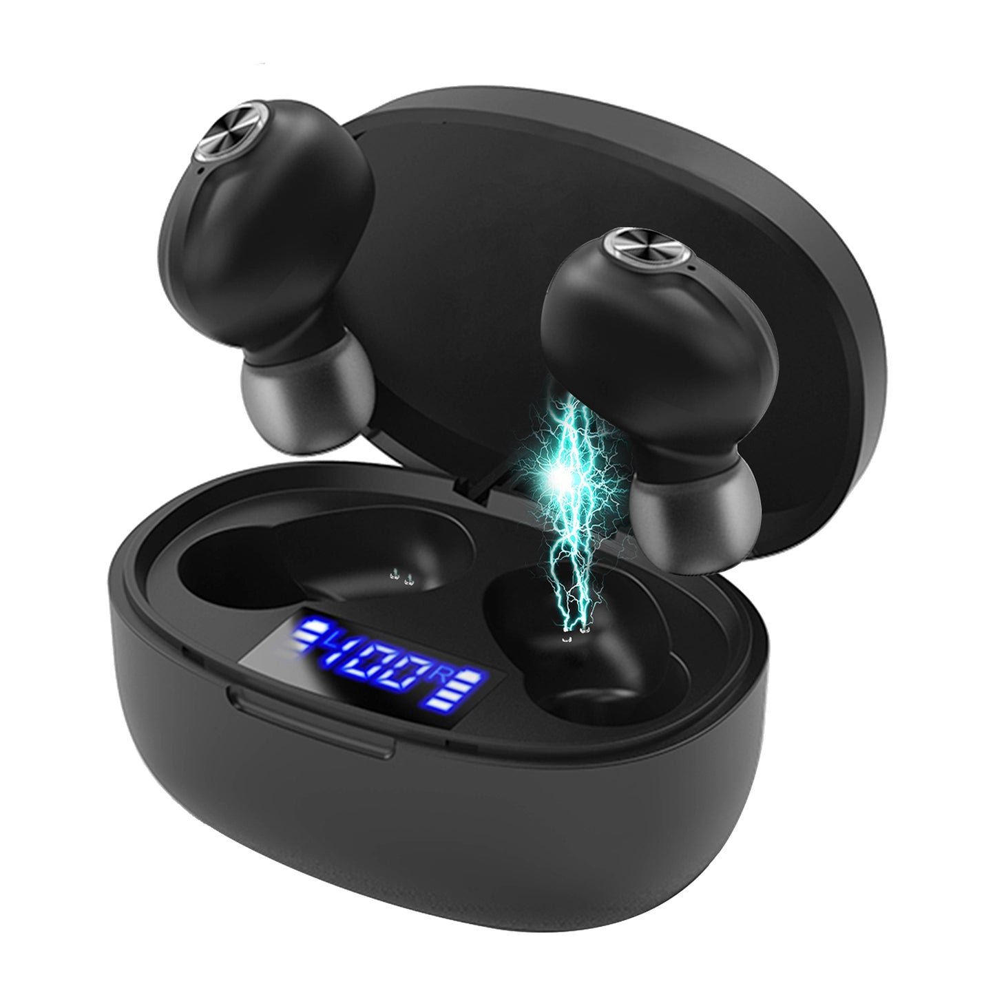 LJGelectro - TWS Wireless 5.0 Earbuds In-Ear Stereo Headset Noise Canceling Earphone Headsets w/Mic Magnetic Charging Dock For Driving Working Travelling