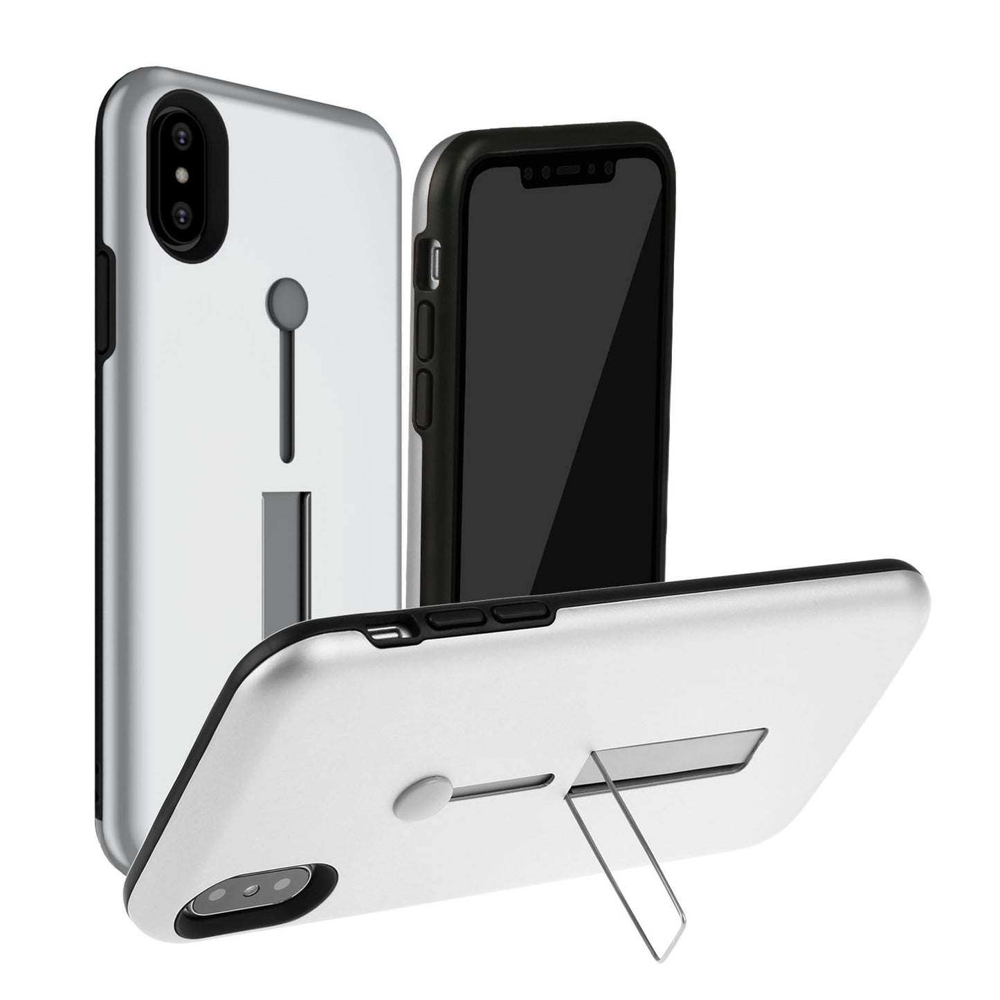 LJGelectro - Finger Strap Phone Case for iPhone X Drop-protection Finger Ring Rugged Phone Case with Kickstand Dual Layer Case