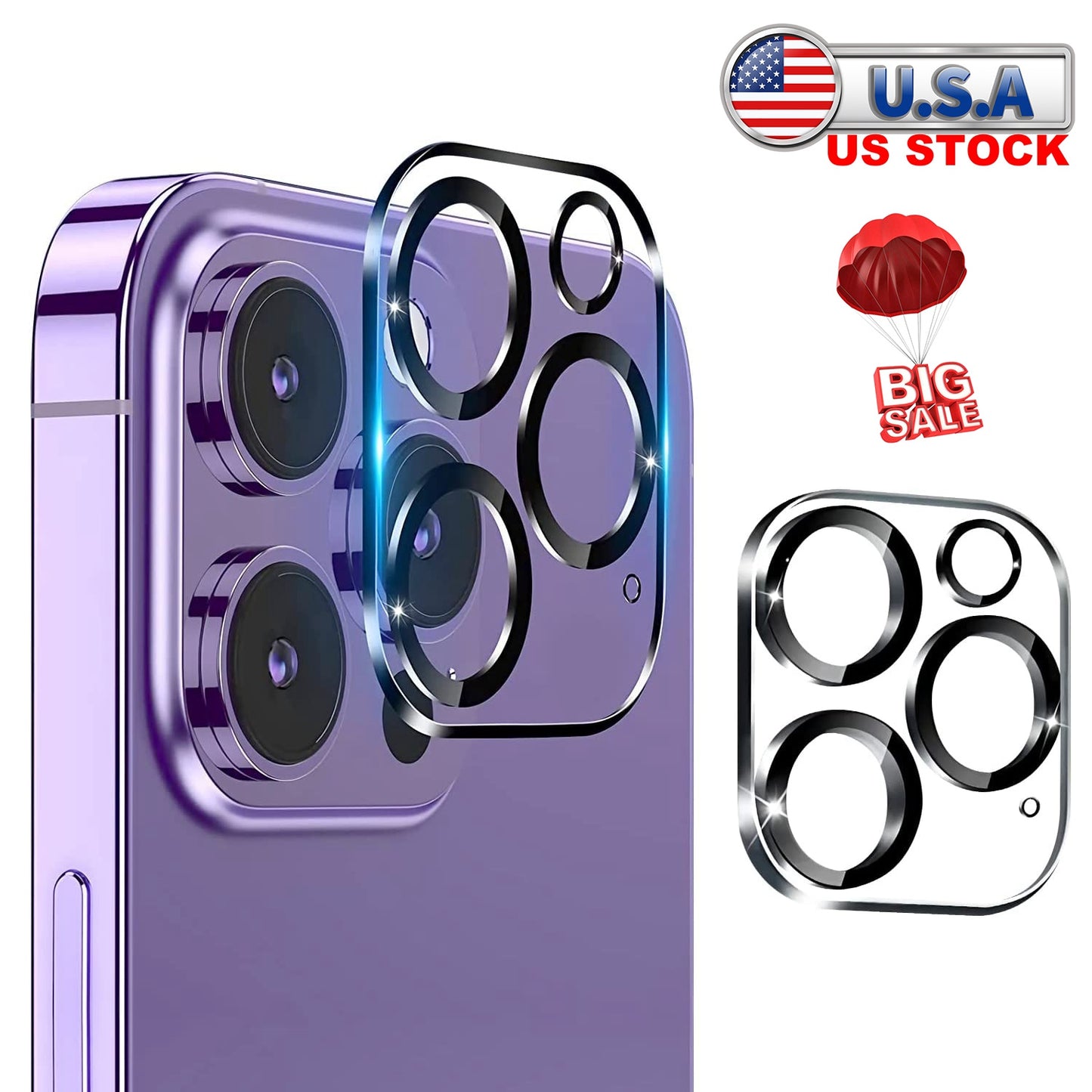 LJGelectro - 2Packs Ultra HD Camera Lens Protectors 9H Hardness Tempered Glass Camera Lens Protectors Fit for iPhone 14/14Plus/14Pro/14Pro Max/13/13Pro/13Max/12/12