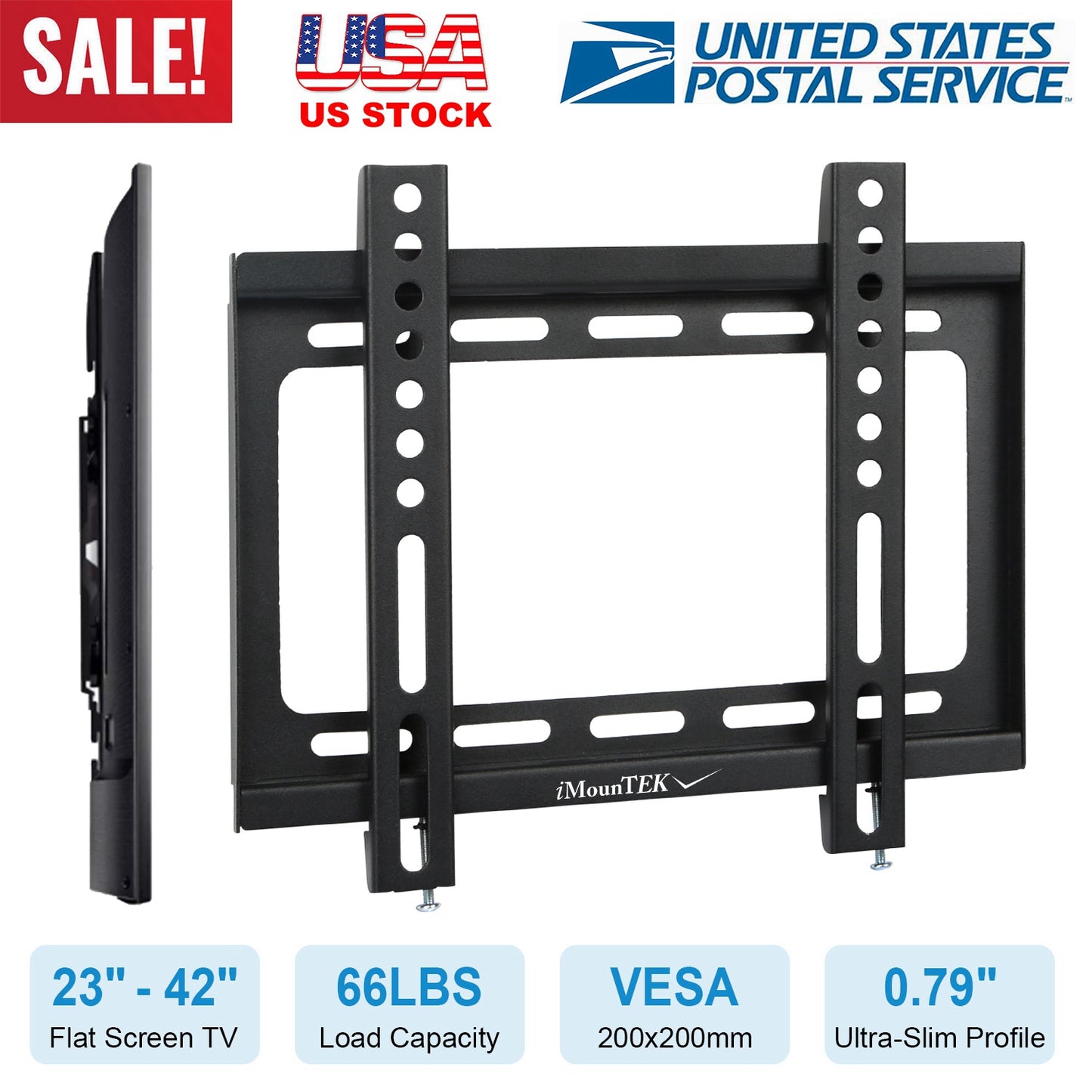 LJGelectro - Fixed TV Wall Mount Bracket for 23"-42" LED/LCD/PLASMA Flat TV VESA 200x200mm