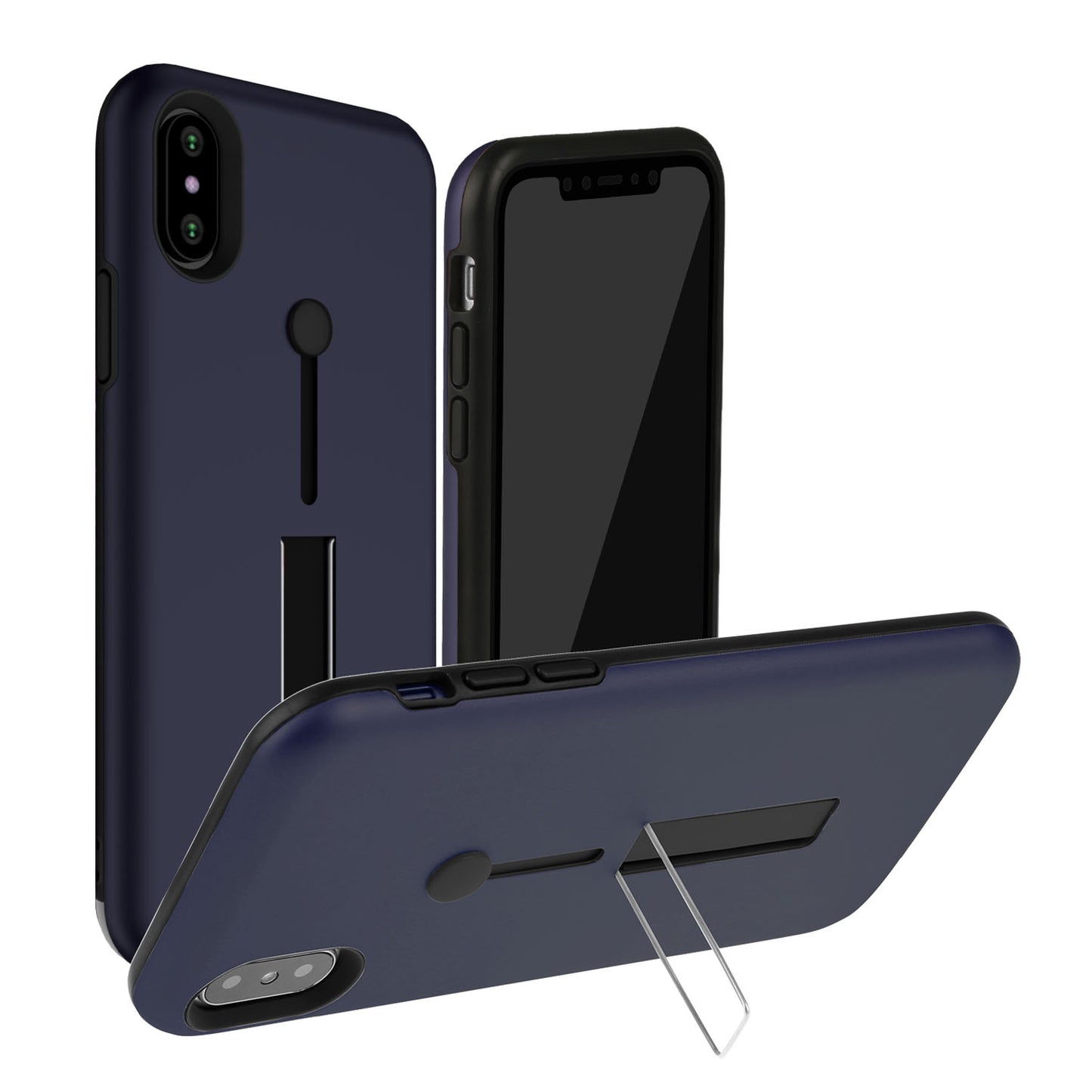 LJGelectro - Finger Strap Phone Case for iPhone X Drop-protection Finger Ring Rugged Phone Case with Kickstand Dual Layer Case