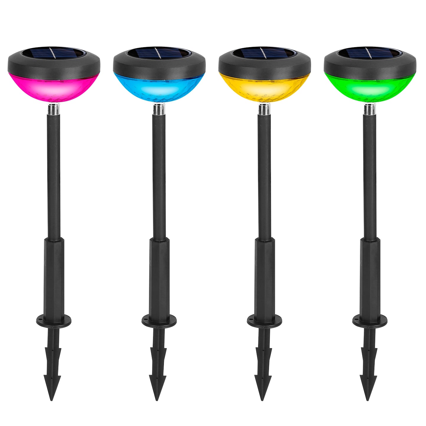 LJGelectro - 4Packs Solar Pathway Light Color Changing Garden Light Landscape Stake Ornamental Light for Yard Patio Lawn