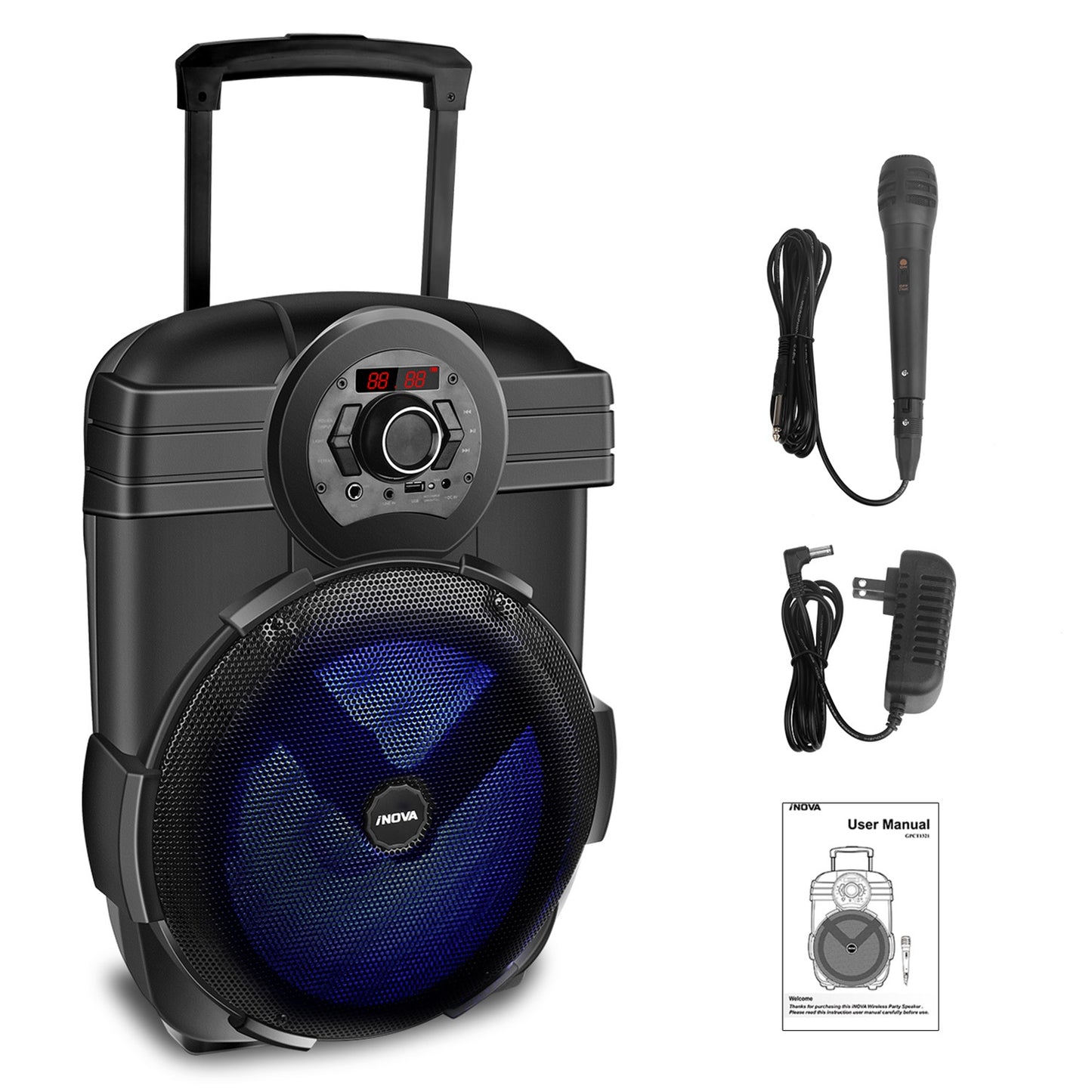 LJGelectro - Portable Wireless Party Speaker with Disco Light