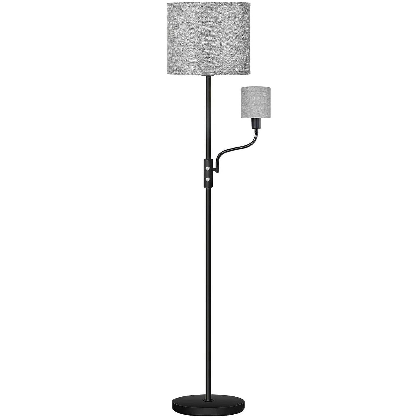 LJGelectro - 67.32In Mother Daughter Floor Lamp with Linen Shade 3200K Brightness 360° Adjustable Reading Light Modern Decoration Standing Lamp for Living Room Bed