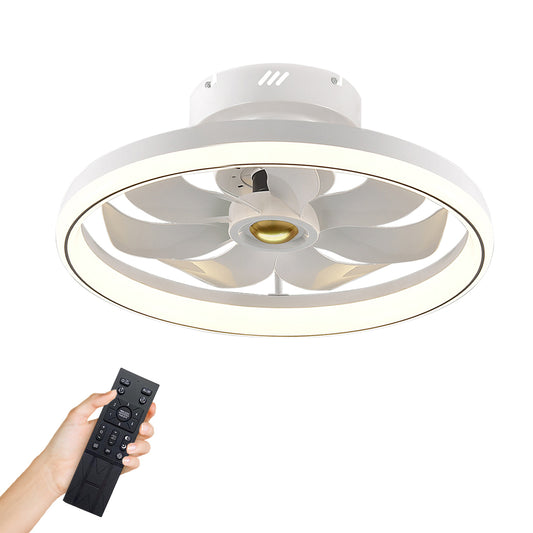 LJGelectro - 19.7in Ceiling Fan with 60W Light Round Pendant Fan Lamp LED Ceiling Fan with 6-Fan Speed 3000-6500W Light Color Adjustment Remote Control Timer APP C