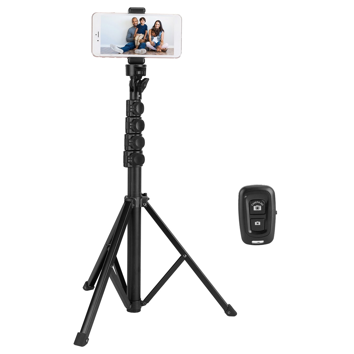 LJGelectro - Selfie Sticker Tripod Wireless Desktop Phone Tripod Stand Holder Telescopic Selfie Stick with Remote Shutter 60in Extendable Fit for 6.1-6.8” iPhone 1