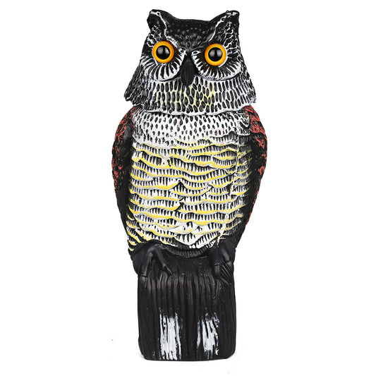 LJGelectro - Lifelike Owl Decoy with 360 Degree Rotatable Head Scare Bird Squirrel Away Pest Repellent Bird Deterrent Outdoor Garden Yard Protector