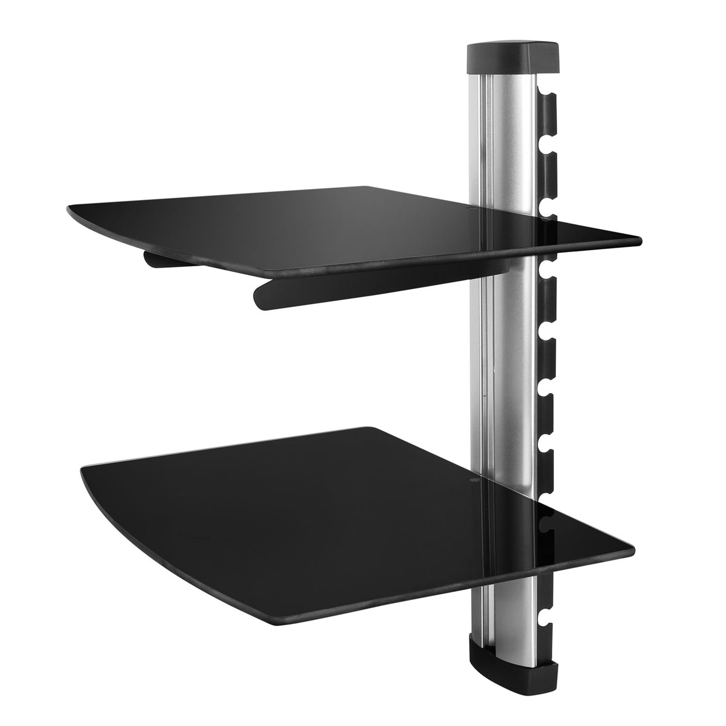 LJGelectro - 2 Tier Dual Glass Shelf Wall Mount for DVD Players/Cable Boxes/ TV Accessories