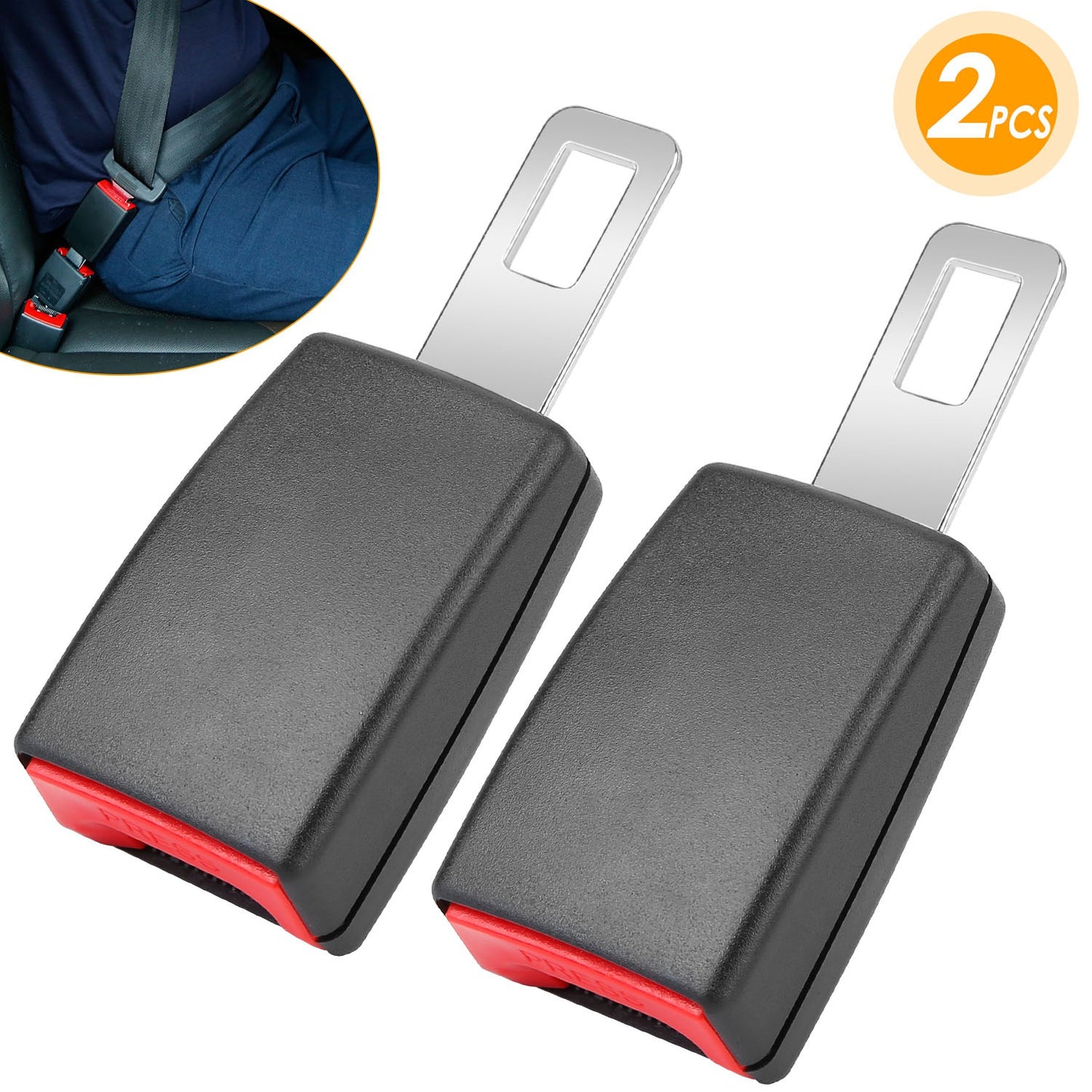 LJGelectro - 2Pcs Universal Car Extension Socket Buckles Auto Safety Extender Clip Alarm Stopper Comfortable For Pregnant Compatible w/ Most Cars