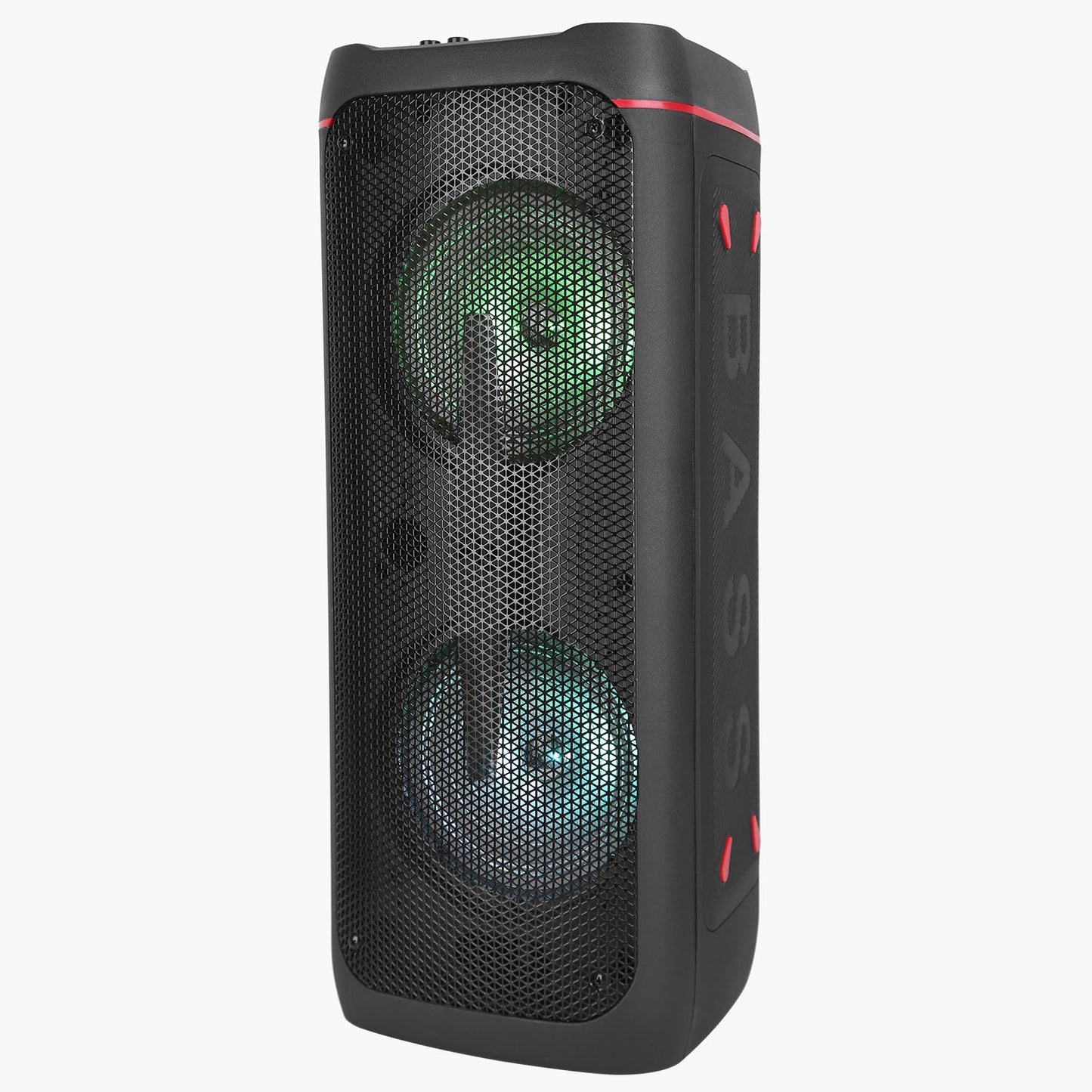 LJGelectro - Portable Wireless Party Speaker RGB Colorful Lights DJ PA System with TWS Function FM Radio USB MMC Card Reading Aux In Recording Function Mic Priorit