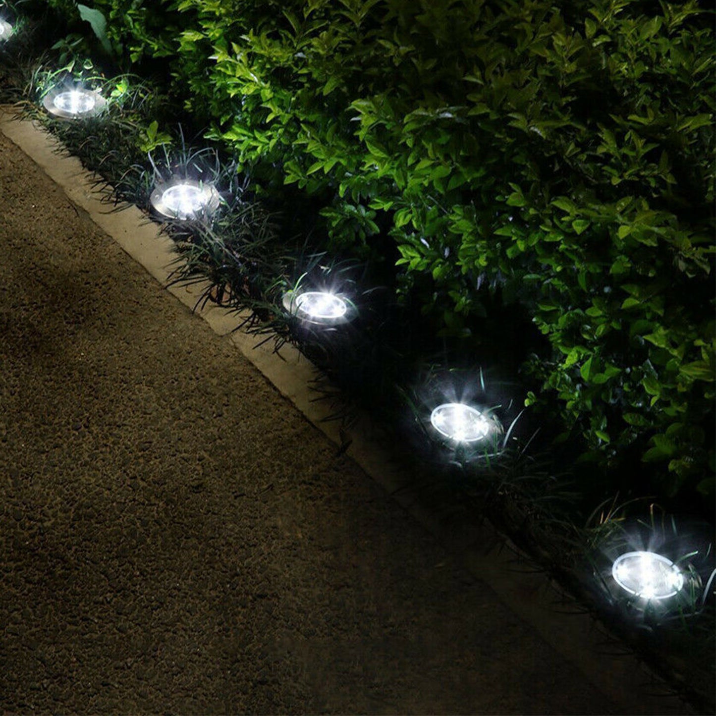 LJGelectro - 4pcs Solar Ground Light Waterproof Buried Light In-Ground Path Deck Lawn Patio Light 4LED