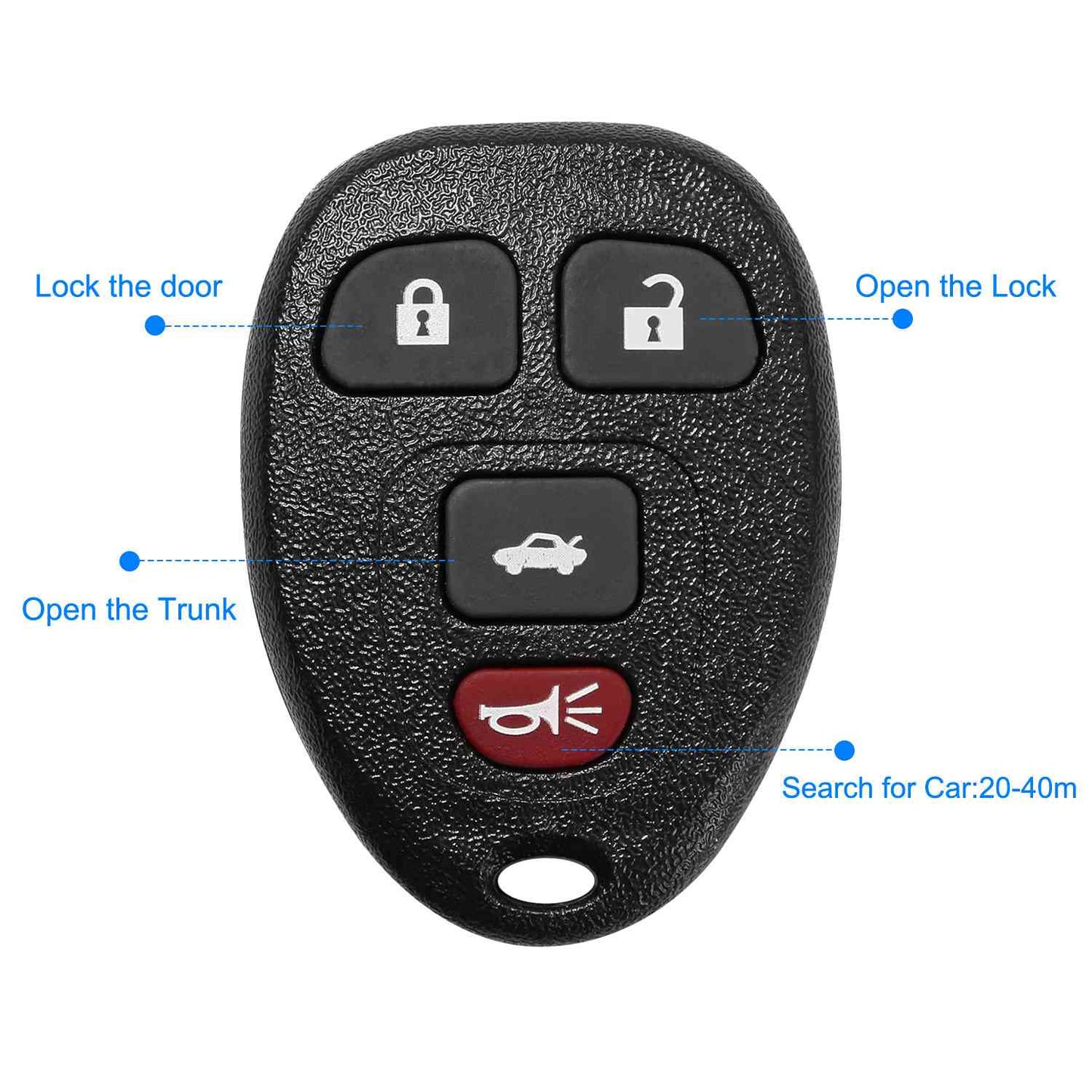 LJGelectro - 2 Keyless Entry Car Key Remote Key Fob Case Button Pad Replacement for 2009-2012 Chevrolet Malibu KOBGT04A