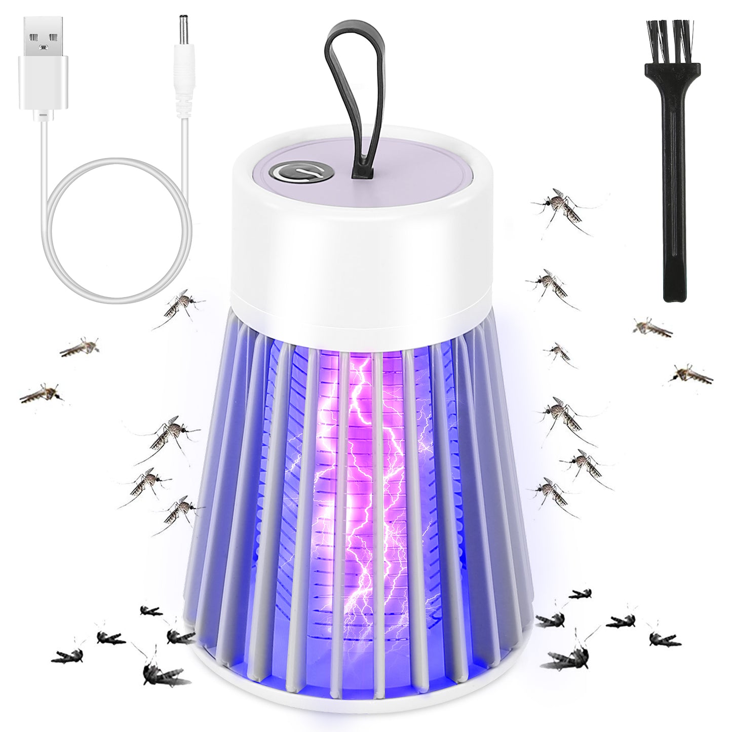 LJGelectro - Electric Bug Zapper Mosquito Insect Killer Lamp Portable LED Light Fly Trap Catcher w/ LED Light