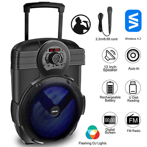 LJGelectro - Portable Wireless Party Speaker with Disco Light