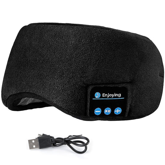 LJGelectro - Sleep Eye Mask Wireless Headphones Adjustable Hands-free Skin Friendly Cotton Mask Headsets w/ Speakers Microphone Washable For Insomnia Travel