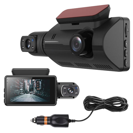 LJGelectro - Dual Lens Car DVR Dash Cam Video Recorder 720P Front Inside Camera Loop Recording Night Vision Driving Vehicle Recorder