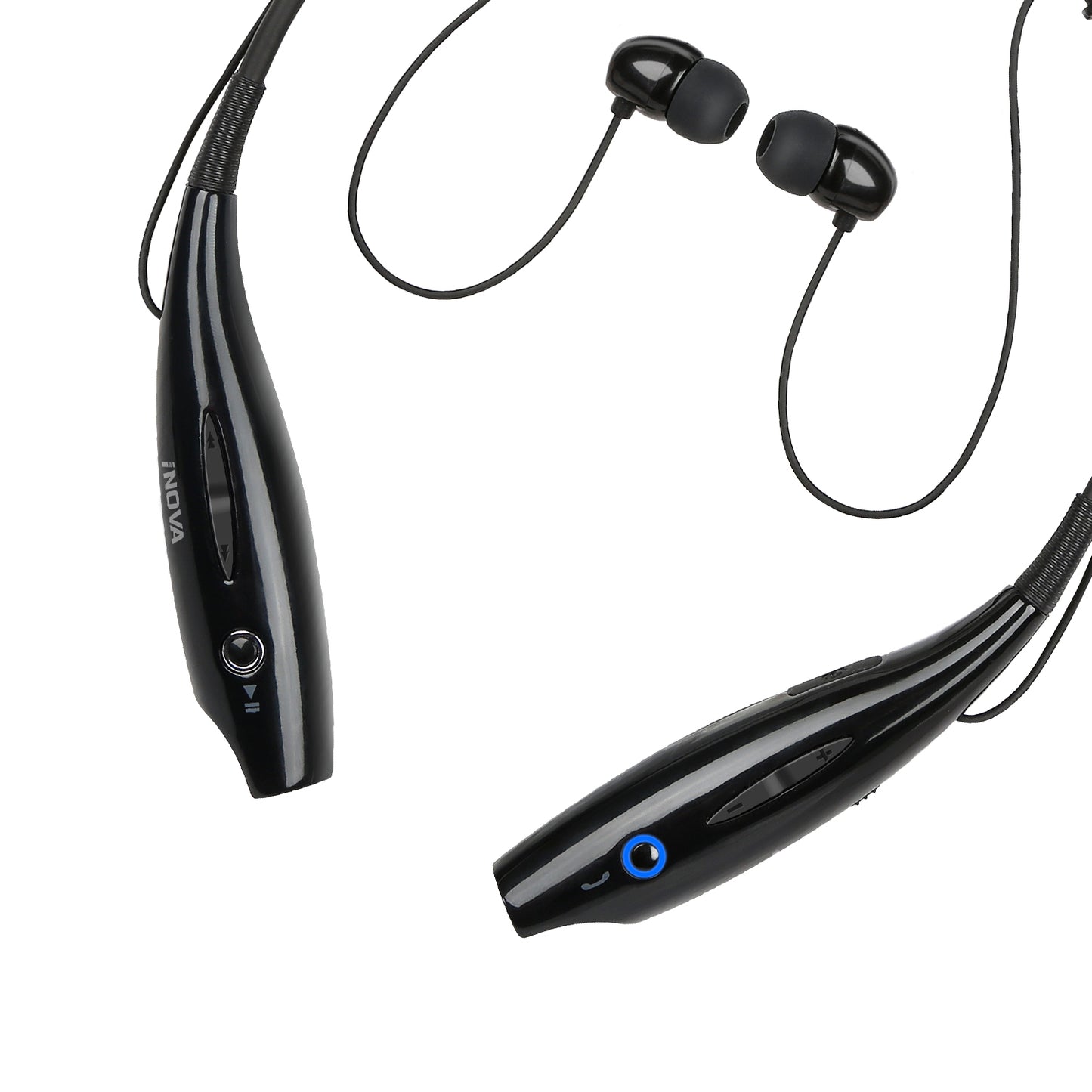 LJGelectro - iNOVA Wireless Sports Stereo Hands Free Headset for Phone and Tablet in Black