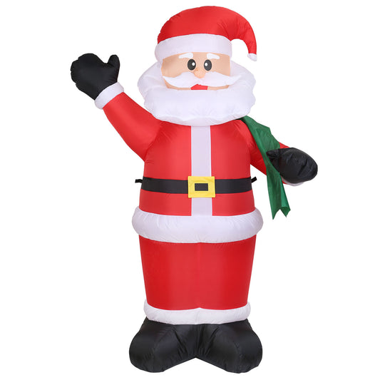 LJGelectro - 6.4ft Inflatable Christmas Giant Santa Claus Blow up Light up Santa Claus with LED Lights Gift Bag IPX4 Waterproof Christmas Outdoor Yard Lawn Holiday