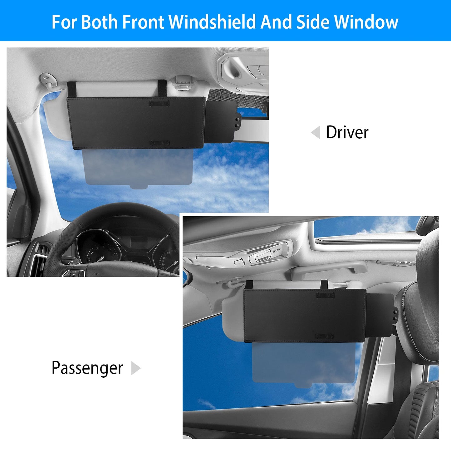 LJGelectro - Car Sunshade Sun Visor Extender Windshield Side Window Shade Anti-Glare UV Blocker for Driver